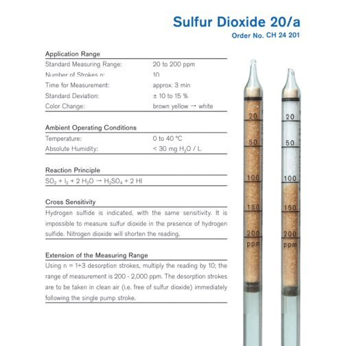 Draeger Tube Sulfur Dioxide 20/a CH24201 Specifications HAZMAT Resource