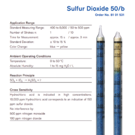Draeger Tube Sulfur Dioxide 50/b 8101531