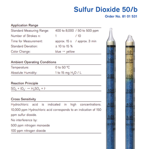 Draeger Tube Sulfur Dioxide 50/b 8101531 Specifications HAZMAT Resource