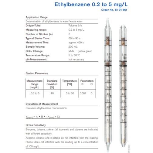 Ethylbenzene 0.2 to 5 mg/L 8101661 Specifications HAZMAT Resource