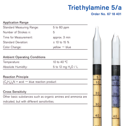 Draeger Tube Triethylamine 5/a 6718401 Specifications HAZMAT Resource