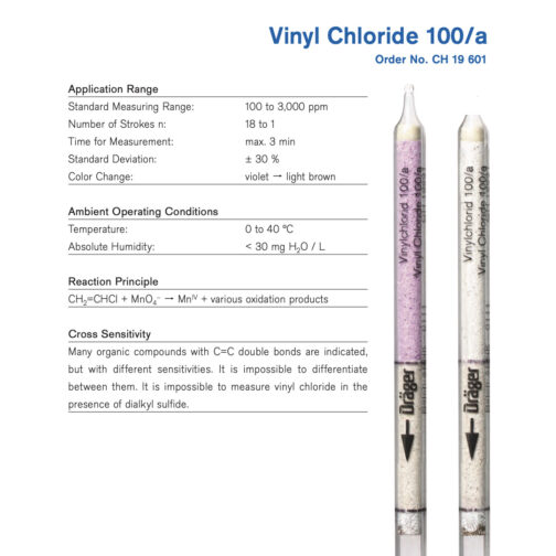 Draeger Vinyl Chloride 100/a Tubes CH19601 Specifications HAZMAT Resource