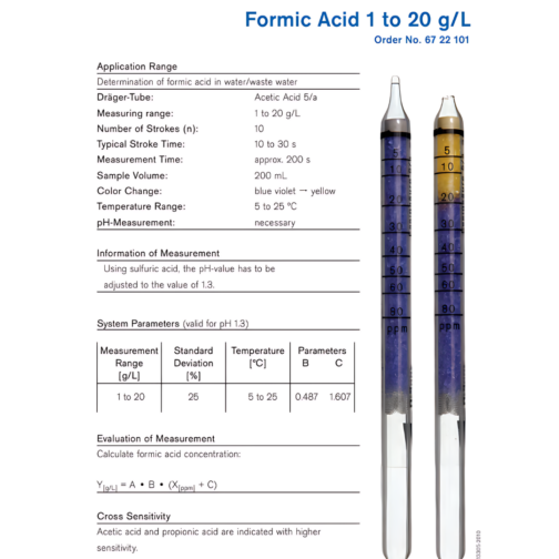 Formic Acid 1 to 20 g/L