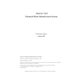 HazCat Chemical Identification Systems Manual, Current Version