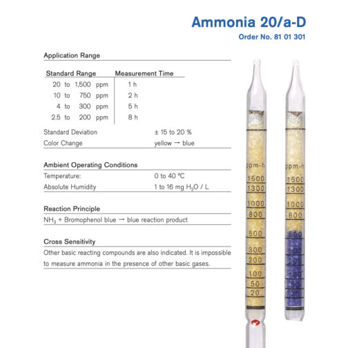 Draeger Ammonia 20/a-D tubes - 8101301 Specifications HAZMAT Resource