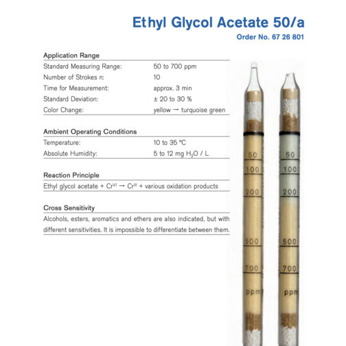 Draeger Ethyl Glycol Acetate 50/b tubes - 6726801 Specifications HAZMAT Resource