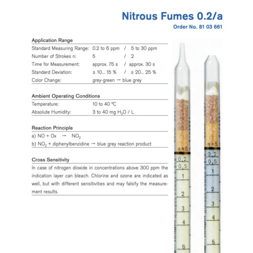 Draeger Nitrous Fumes 0.2/a Tubes 8103661 Specifications HAZMAT Resource