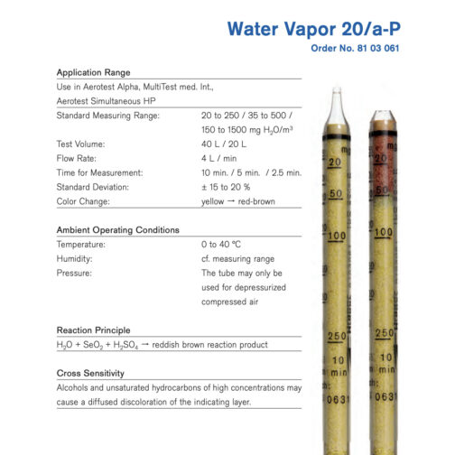 Draeger Water Vapor 20/a-P Tubes - 8103061 HAZMAT Resource