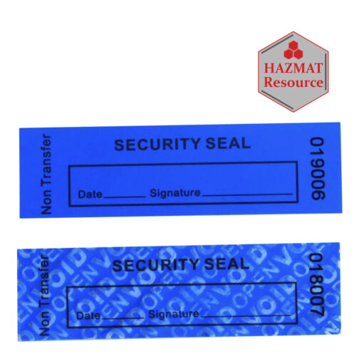 Tamper Evident Security Seals Blue 1 in x 1.35 in HAZMAT Resource