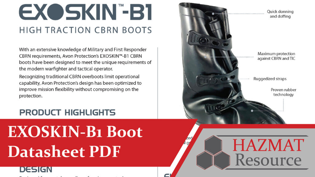 Avon Protection EXOSKIN-B1 CBRN Boot Datasheet PDF Hazmat Resource