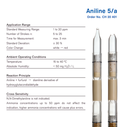Draeger Aniline 5/a Tubes CH20401 Specifications HAZMAT Resource