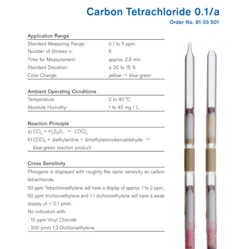 Draeger Carbon Tetrachloride 0.1/a Tubes 8103501 Specifications HAZMAT Resource