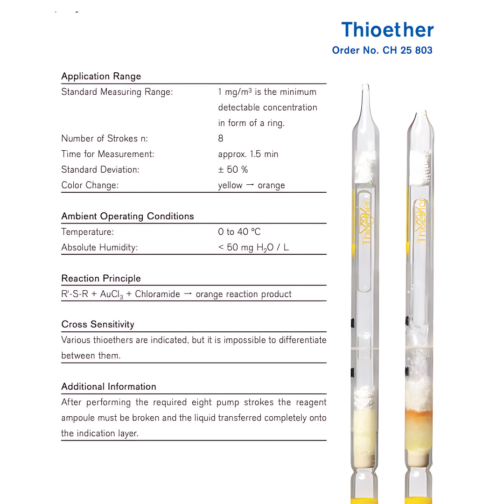 Draeger Thioether Tubes CH25803 Specifications HAZMAT Resource