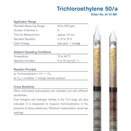 Draeger Trichloroethylene 50/a Tubes 8101881 Specifications HAZMAT Resource