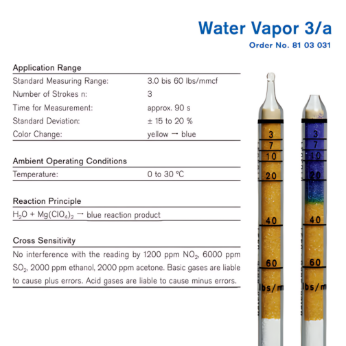 Draeger Water Vapor 3/a Tubes 8103031 Specifications HAZMAT Resource